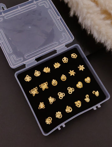 12-Pair Fashion Stud Earrings Set for Women & Girls(CARD-8)