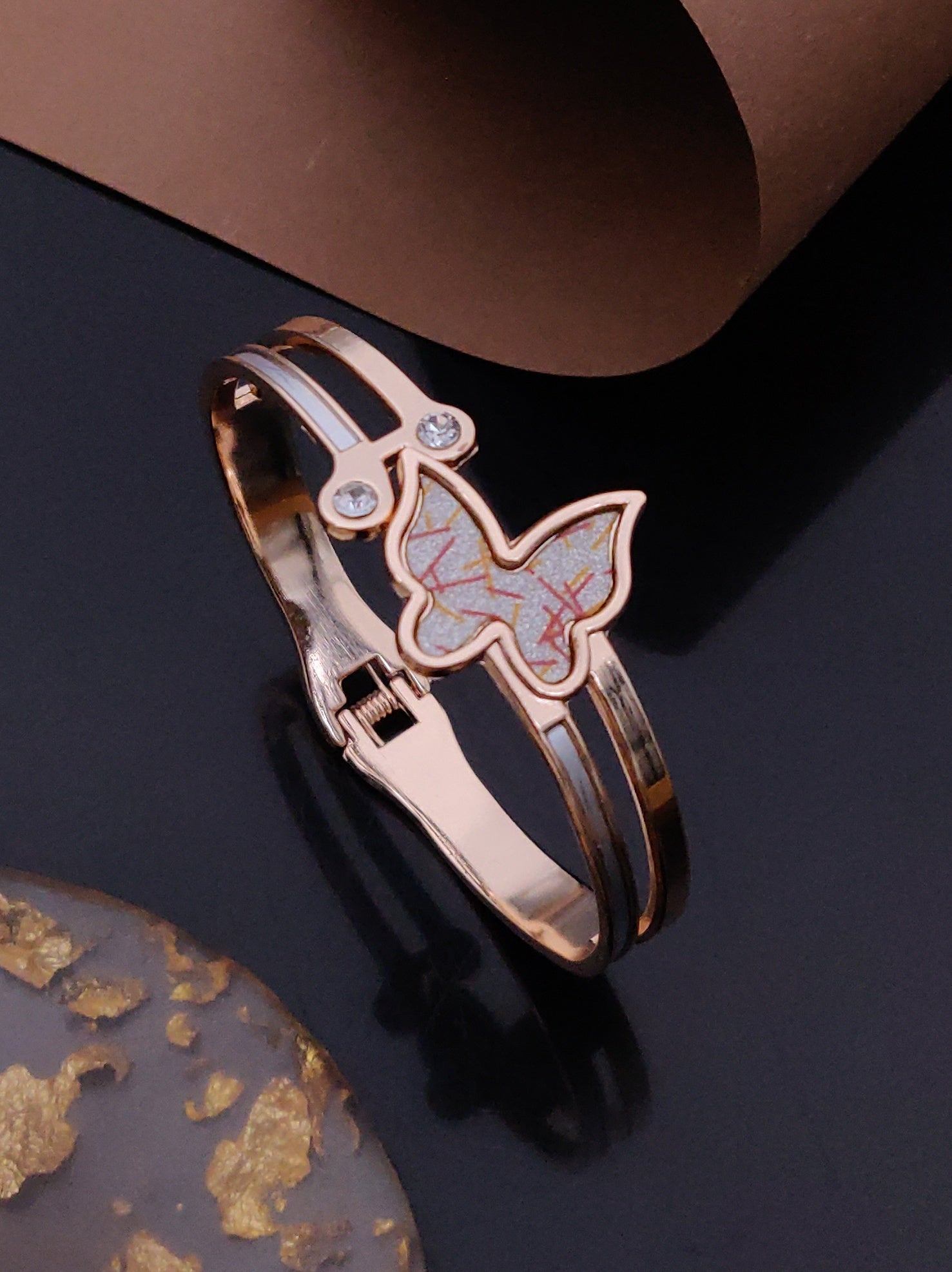 Modern Rose Gold Free Size Fashion Bracelet (BG18 RG)