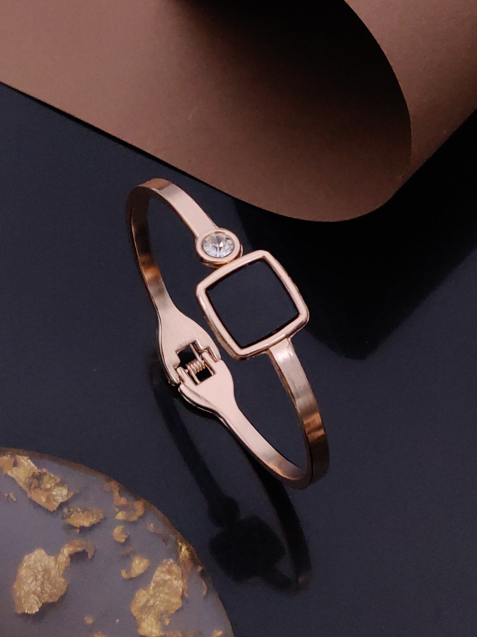 Modern Rose Gold Free Size Fashion Bracelet (BG21 RG)