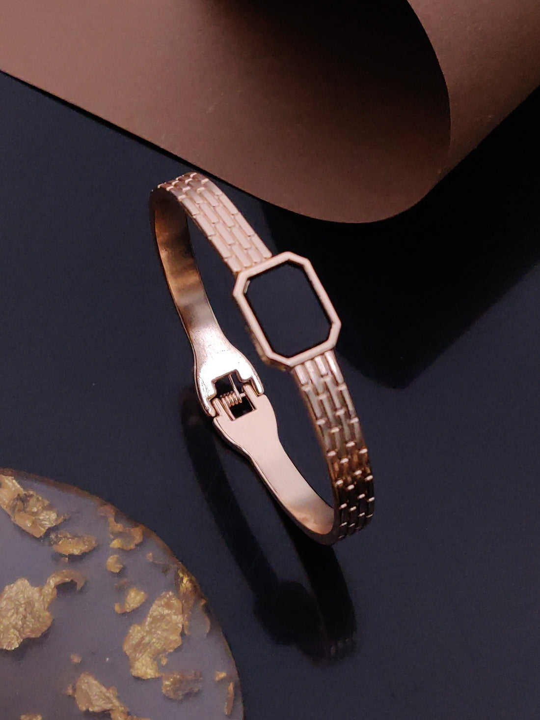 Modern Rose Gold Free Size Fashion Bracelet (BG23 RG)