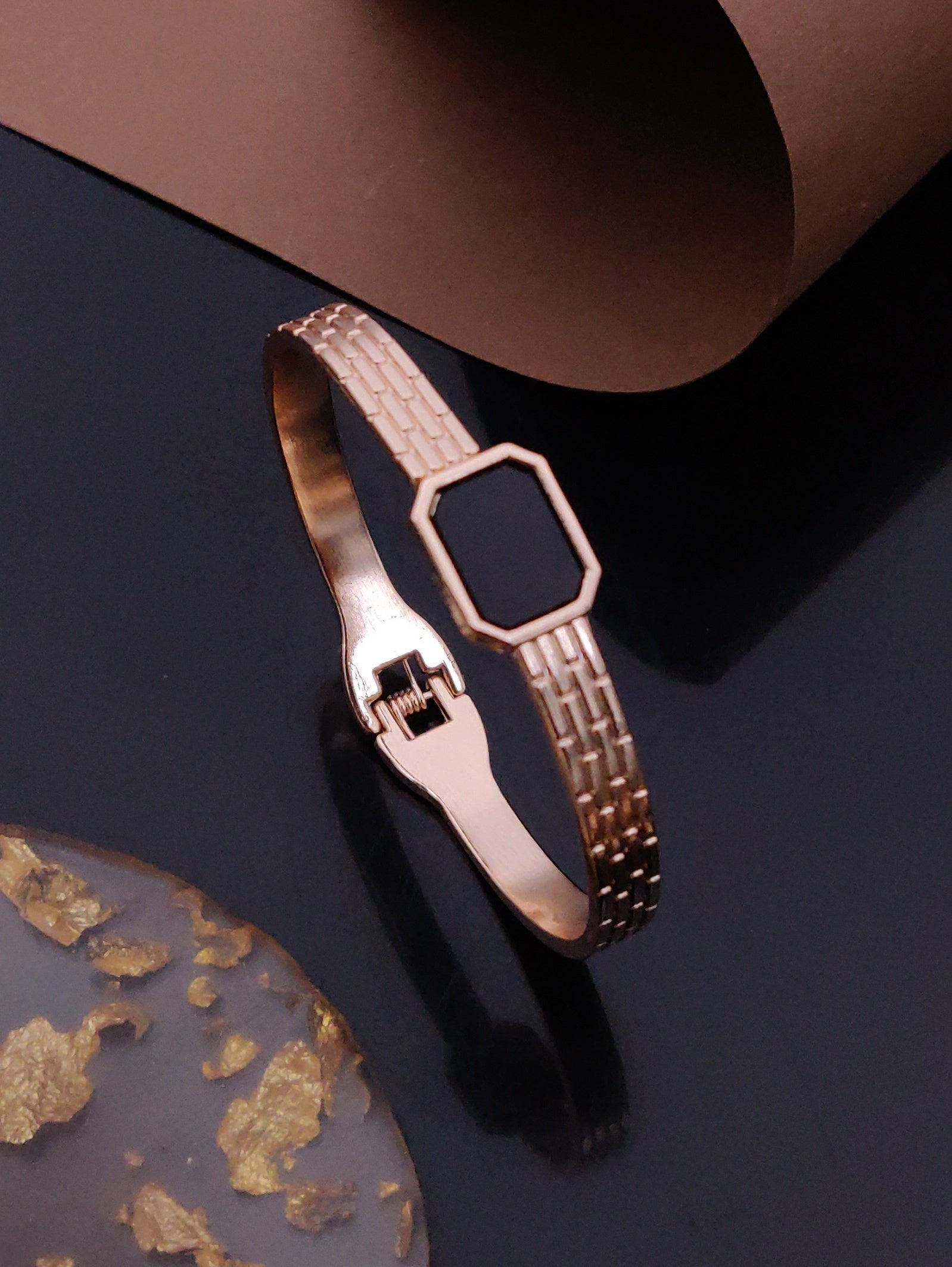 Modern Rose Gold Free Size Fashion Bracelet (BG23 RG)