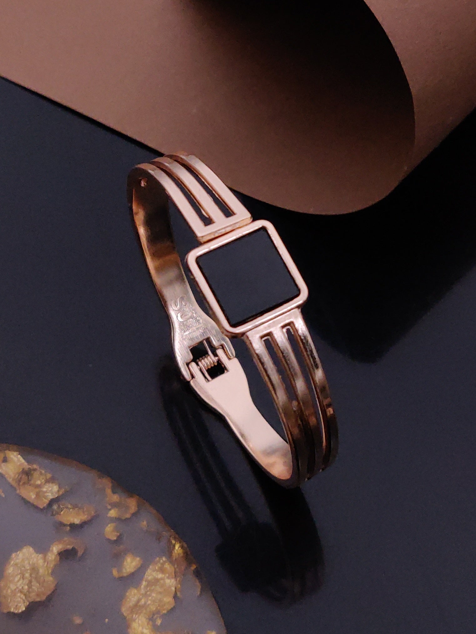 Modern Rose Gold Free Size Fashion Bracelet (BG19 RG)
