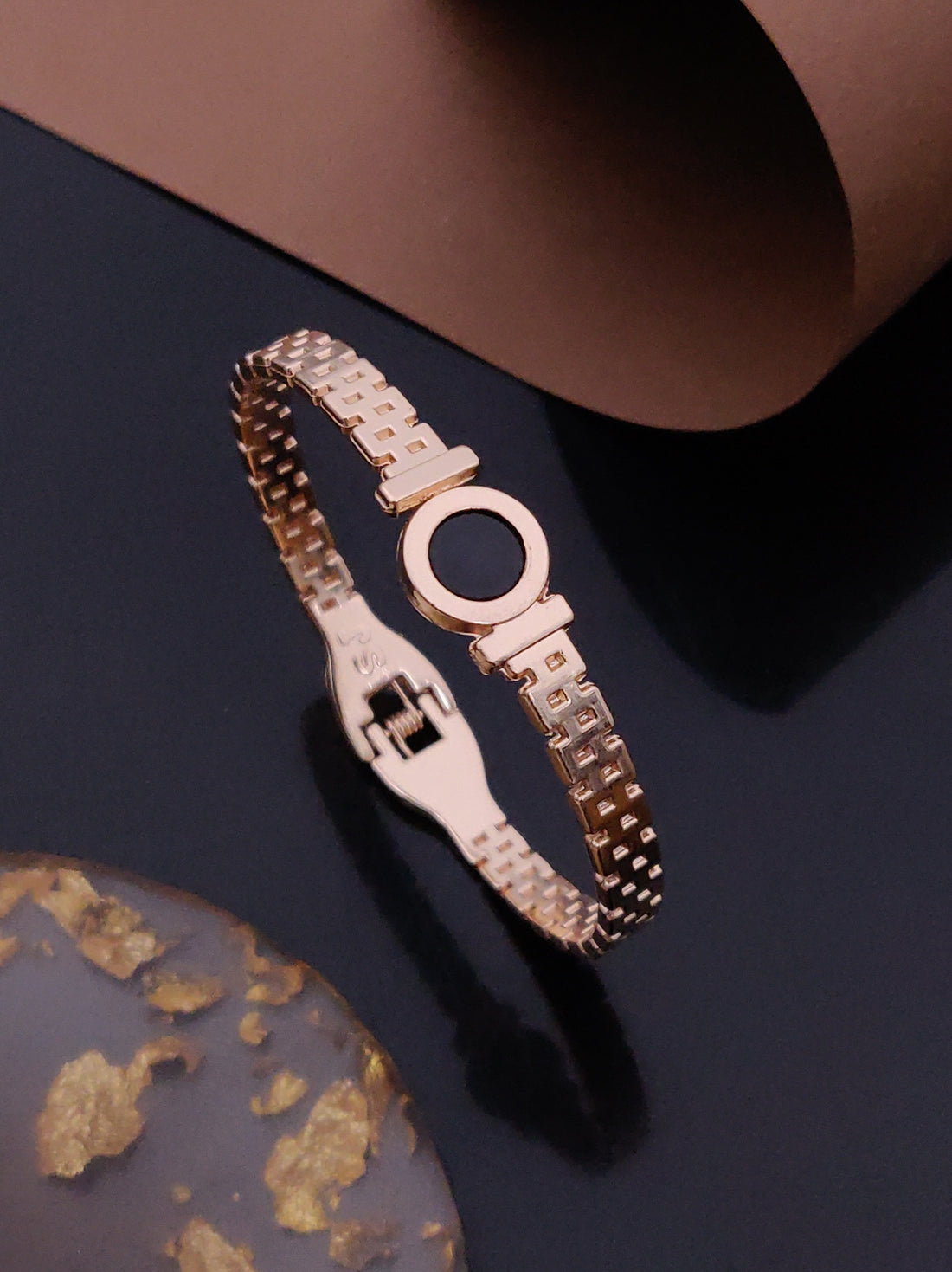 Modern Rose Gold Free Size Fashion Bracelet (BG24 RG)