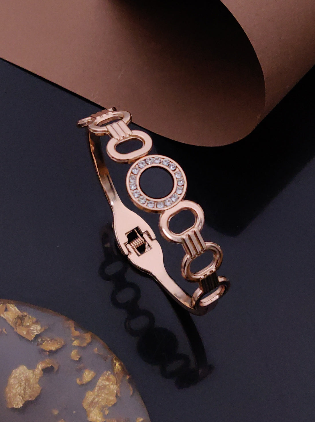 Modern Rose Gold Free Size Fashion Bracelet (BG20 RG)