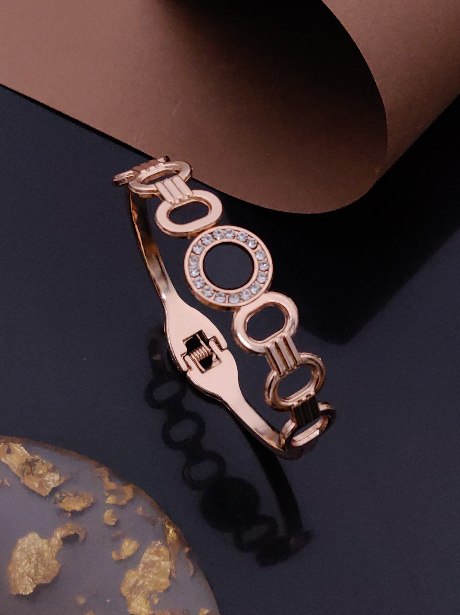 Modern Rose Gold Free Size Fashion Bracelet (BG20 RG)