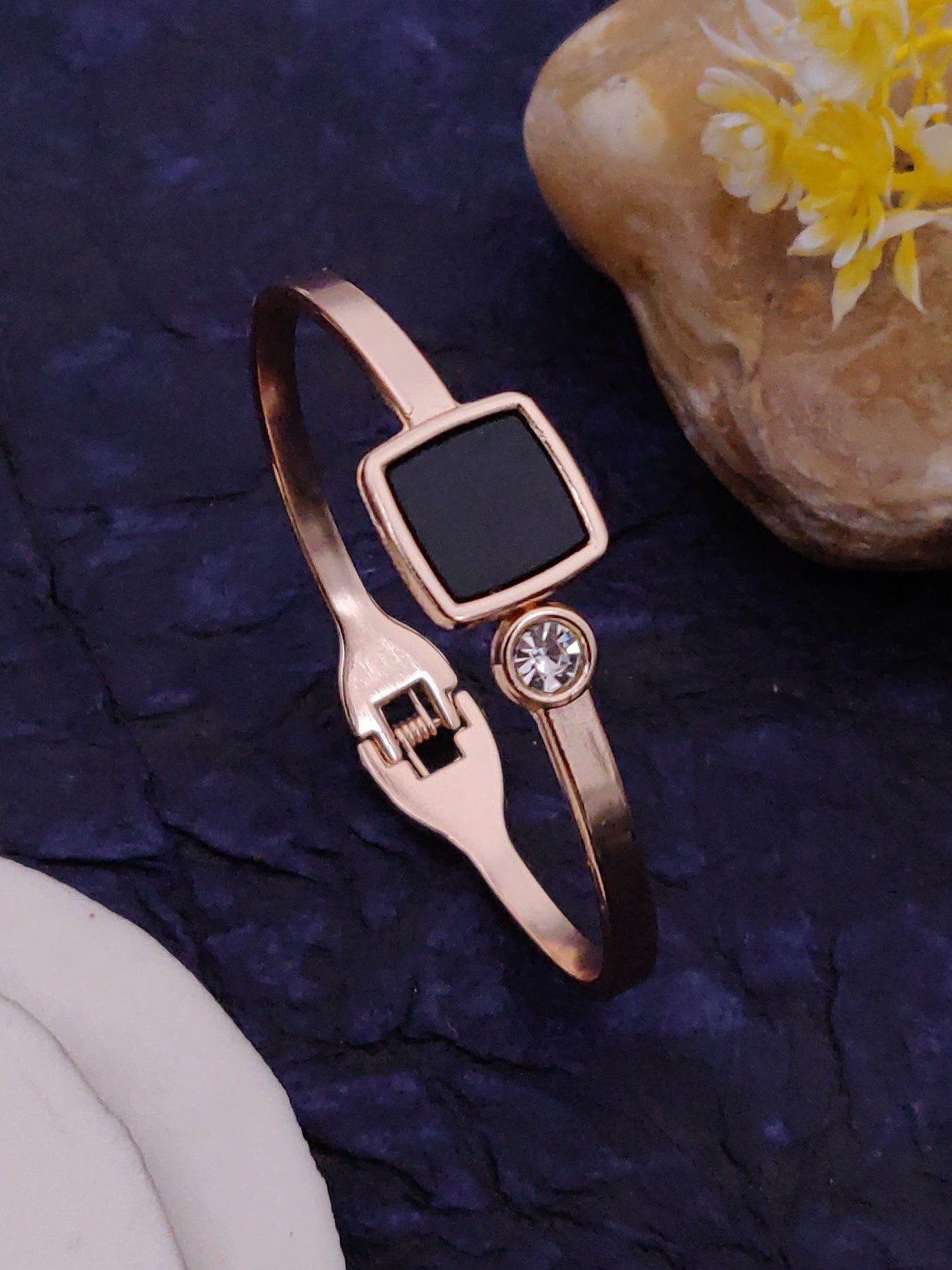 Modern Rose Gold Free Size Fashion Bracelet (BG21 RG)