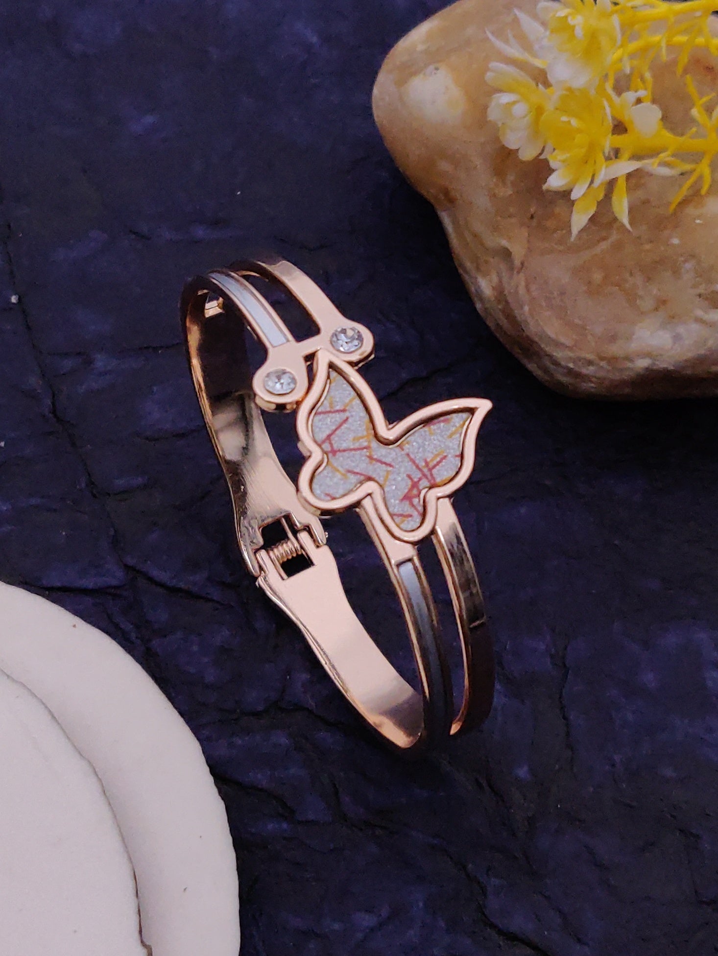 Modern Rose Gold Free Size Fashion Bracelet (BG18 RG)