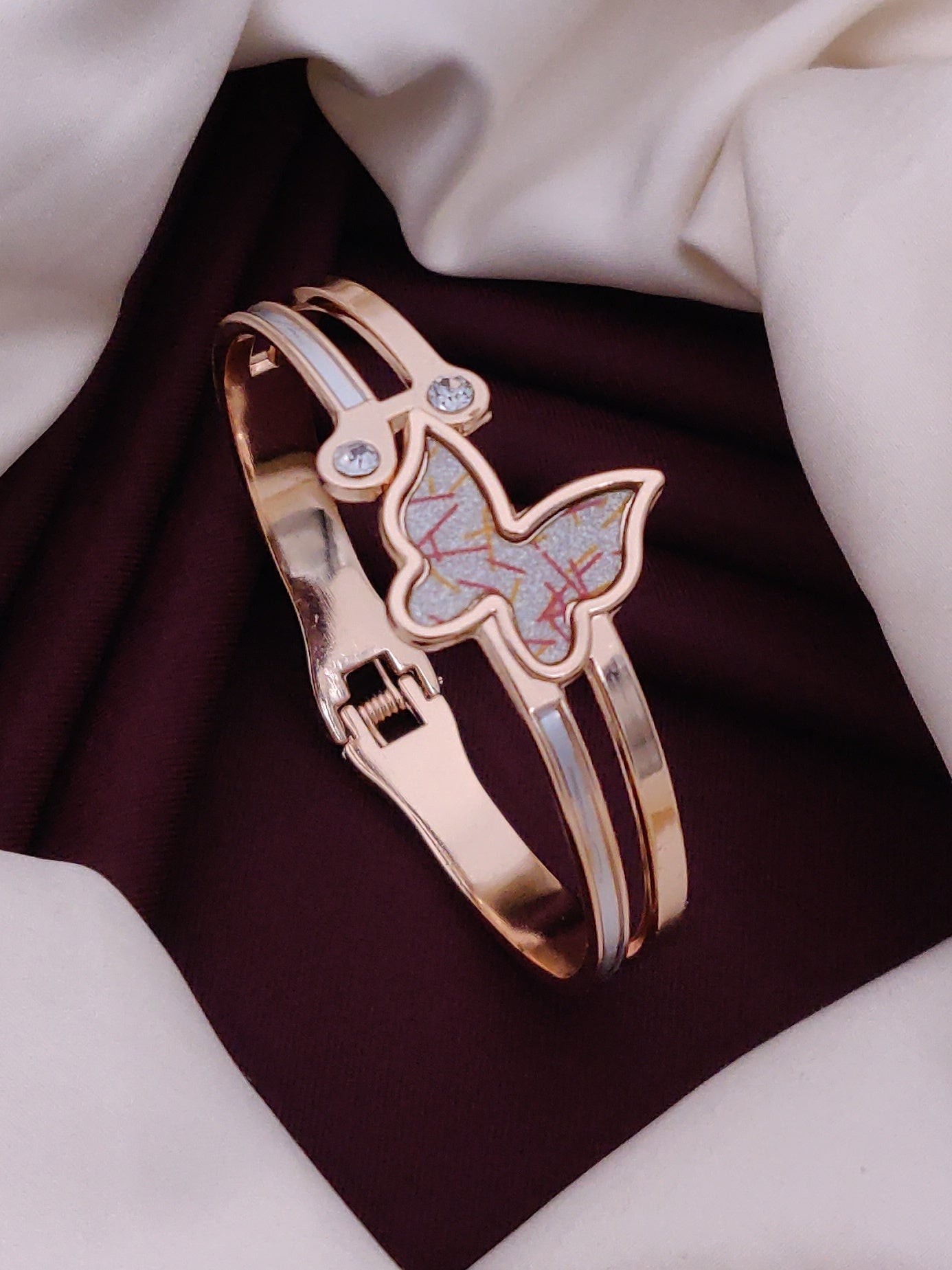 Modern Rose Gold Free Size Fashion Bracelet (BG18 RG)
