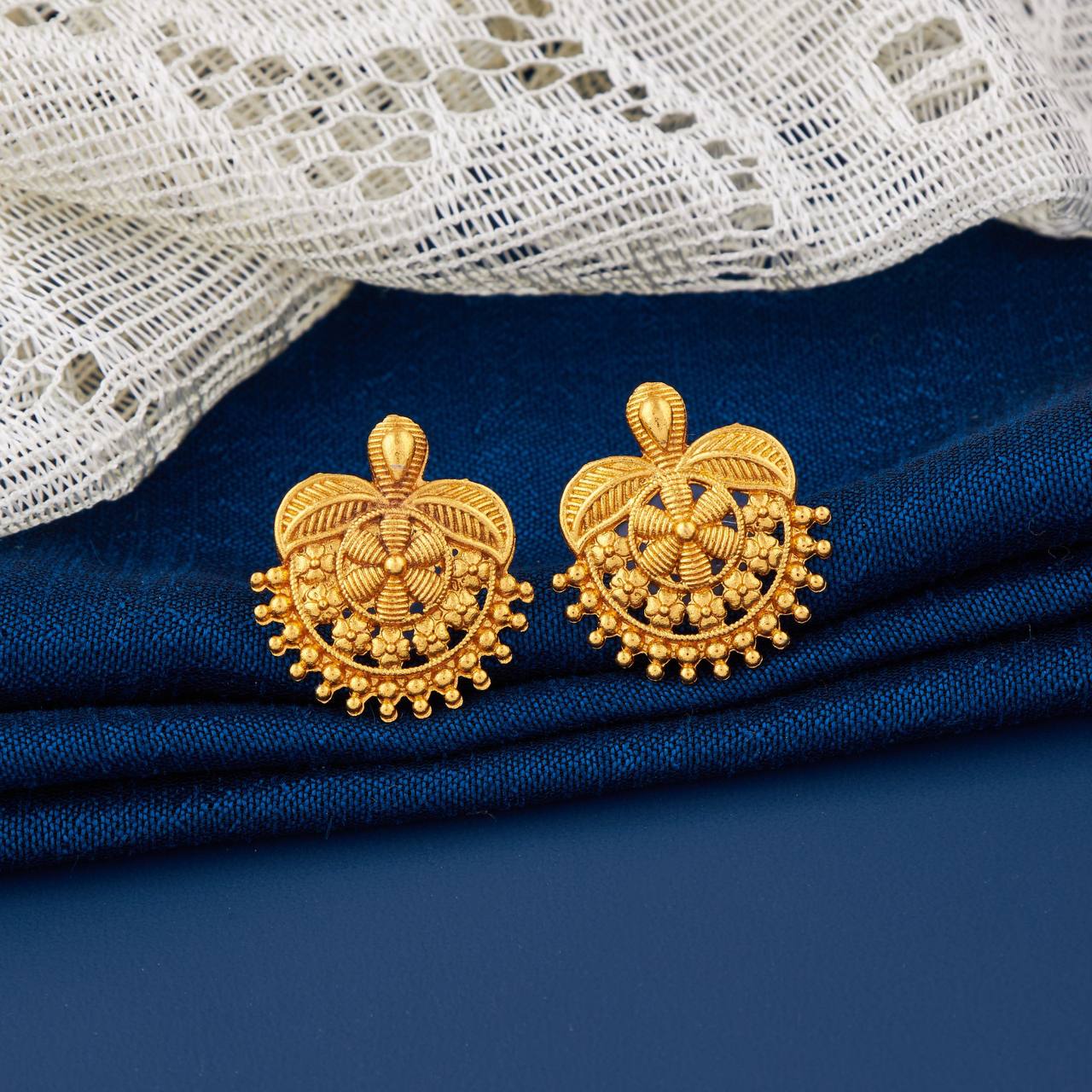 Traditional Gold Plated Designer Stud Earrings for Women (K4)