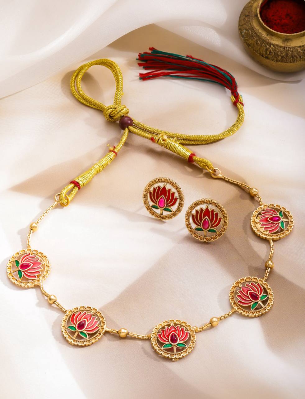 Premium Necklace Set with Earrings (LOTUS-2)