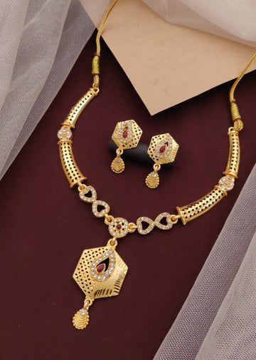 Premium American Diamond Necklace Set with Earrings (MGS-10)