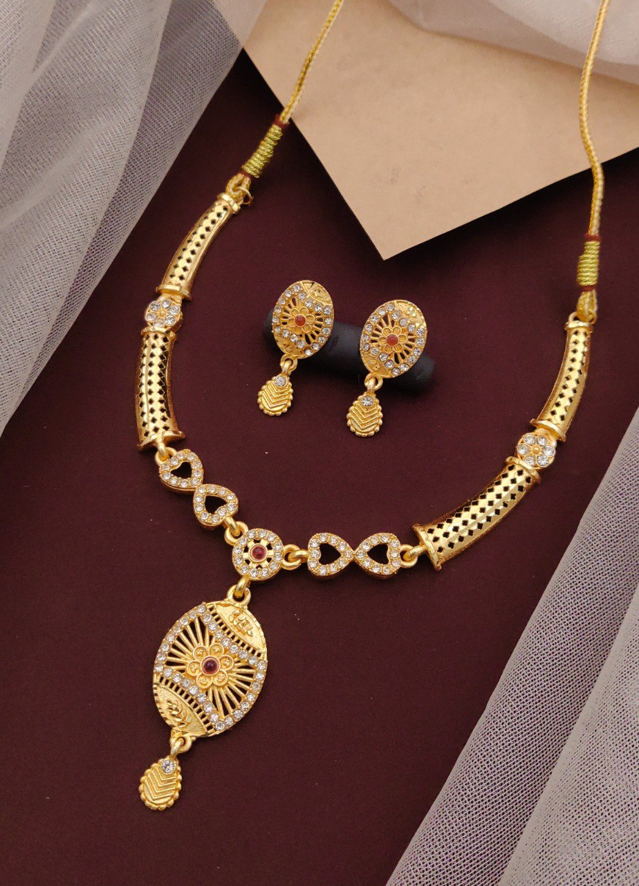 Premium American Diamond Necklace Set with Earrings (MGS-12)
