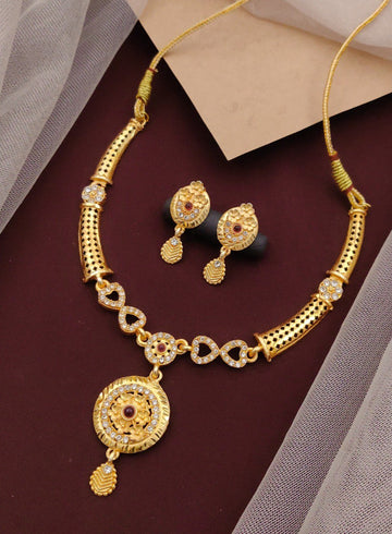 Premium American Diamond Necklace Set with Earrings (MGS-13)