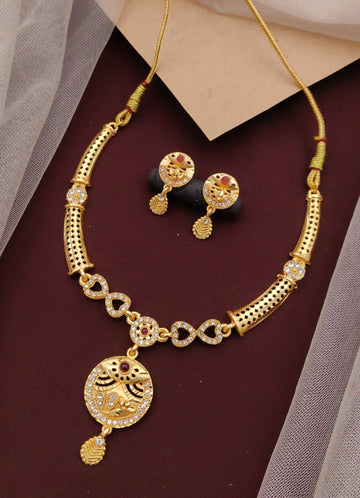 Premium American Diamond Necklace Set with Earrings (MGS-4)
