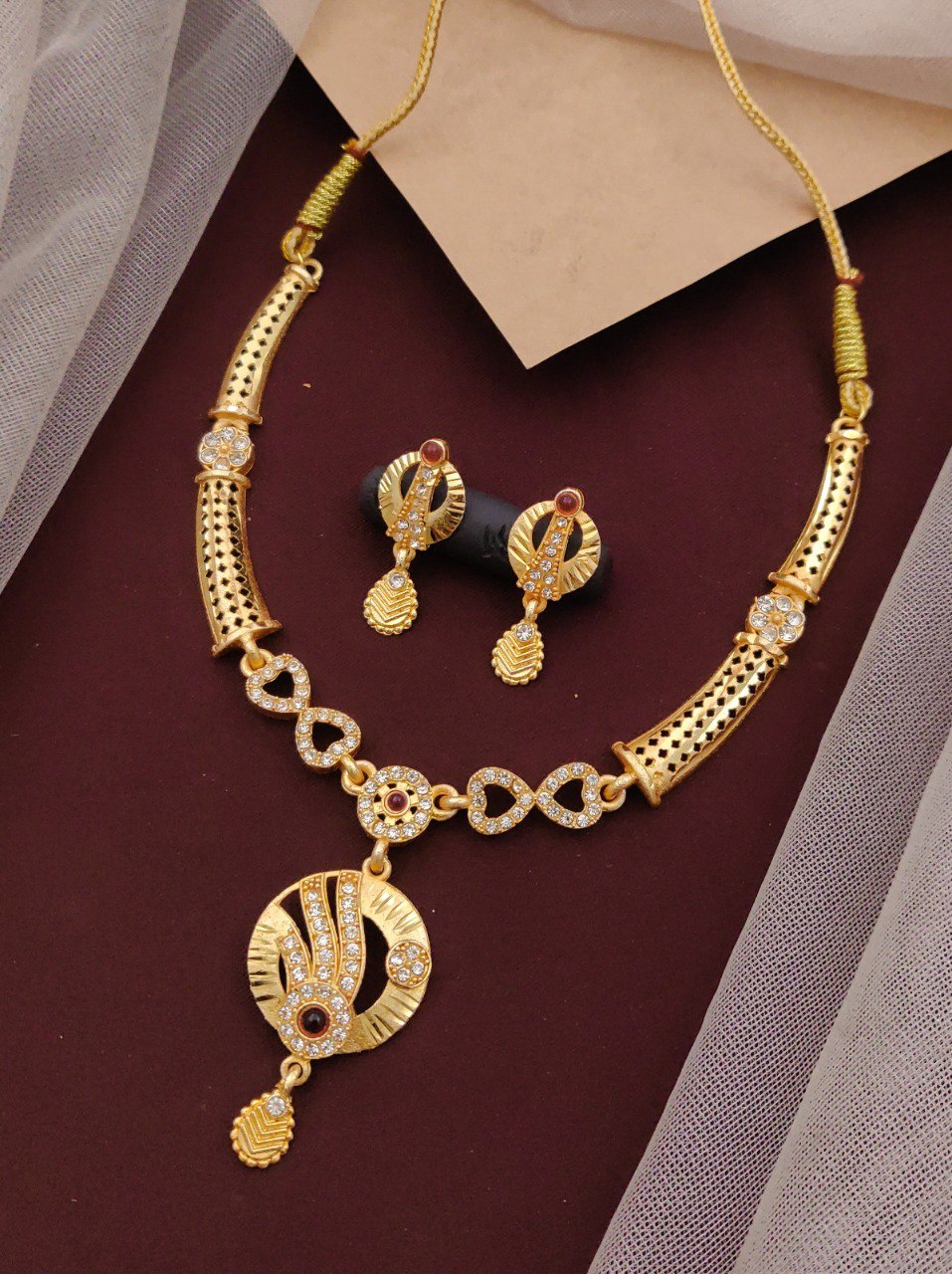 Premium American Diamond Necklace Set with Earrings (MGS-6)