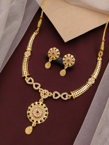Premium American Diamond Necklace Set with Earrings (MGS-9)