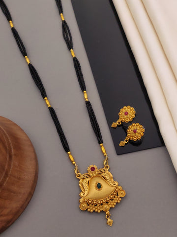 Antique Finish Mangalsutra with Matching Ethnic Earrings (MS101 p-CCD)
