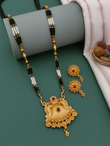 Antique Finish Mangalsutra with Matching Ethnic Earrings (MS101 p -WCD)