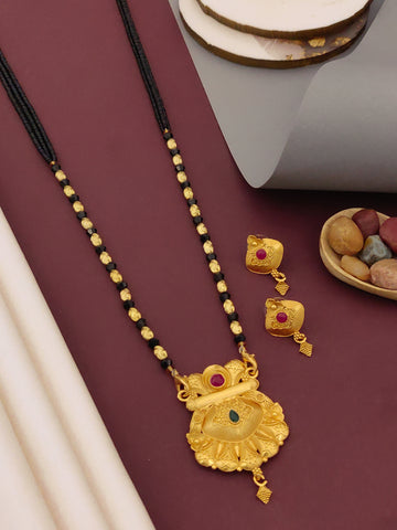 Antique Finish Mangalsutra with Matching Ethnic Earrings (MS102 p-SCD)