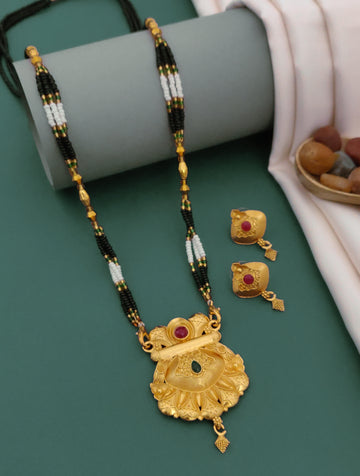 Antique Finish Mangalsutra with Matching Ethnic Earrings (MS102p -WCD)