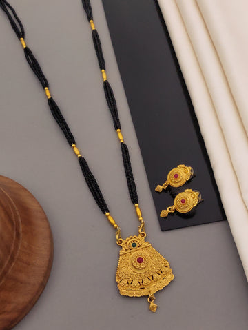 Antique Finish Mangalsutra with Matching Ethnic Earrings (MS103 p-CCD)