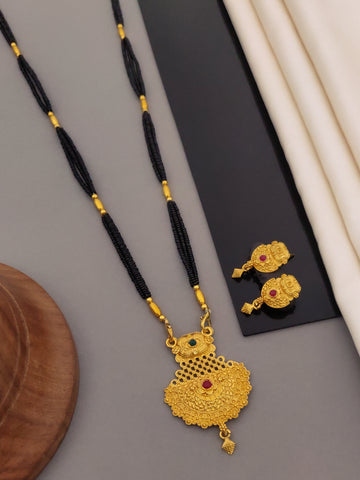 Antique Finish Mangalsutra with Matching Ethnic Earrings (MS104 p-CCD)