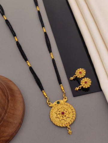 Antique Finish Mangalsutra with Matching Ethnic Earrings (MS106 p-CCD)