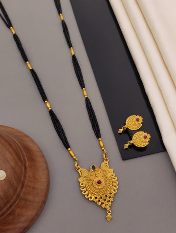 Antique Finish Mangalsutra with Matching Ethnic Earrings (MS109 p-CCD)