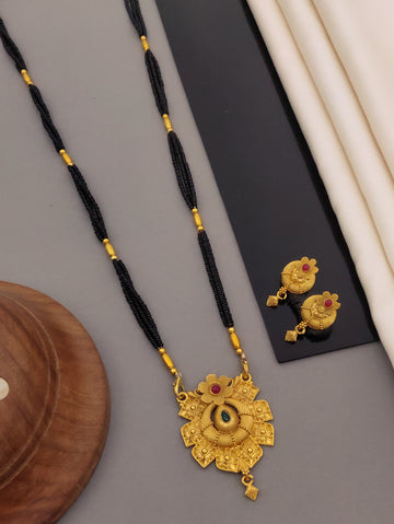 Antique Finish Mangalsutra with Matching Ethnic Earrings (MS111 p-CCD)