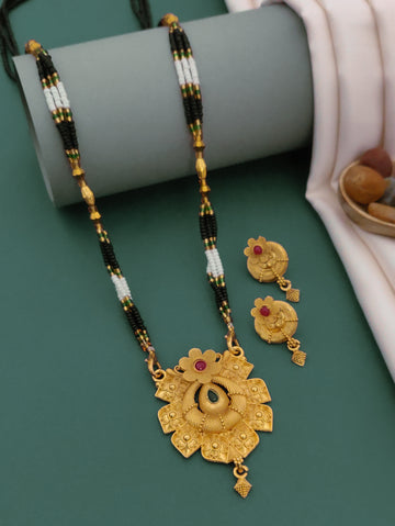 Antique Finish Mangalsutra with Matching Ethnic Earrings (MS111 p -WCD)