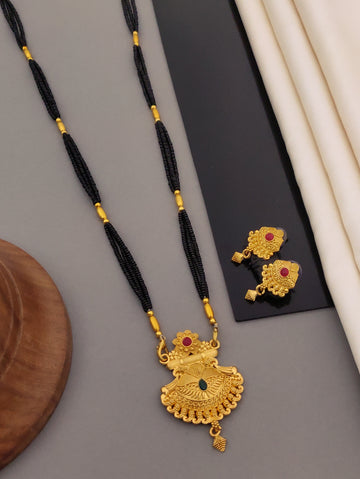 Antique Finish Mangalsutra with Matching Ethnic Earrings (MS112 p-CCD)