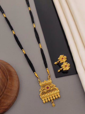 Antique Finish Mangalsutra with Matching Ethnic Earrings (MS113 p-CCD)