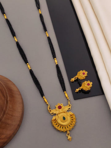 Antique Finish Mangalsutra with Matching Ethnic Earrings (MS116 p-CCD)