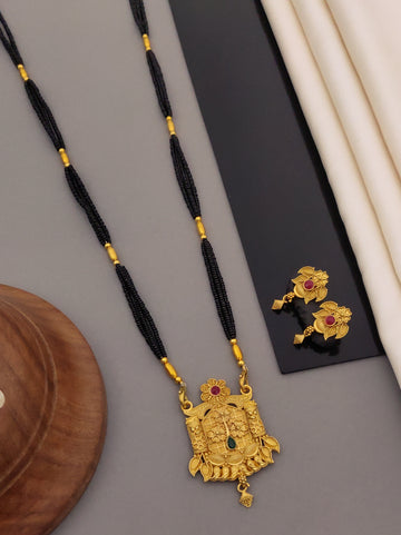 Antique Finish Mangalsutra with Matching Ethnic Earrings (MS117 p-CCD)
