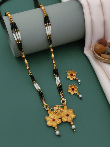Antique Finish Mangalsutra with Matching Ethnic Earrings (MS118 p -WCD)