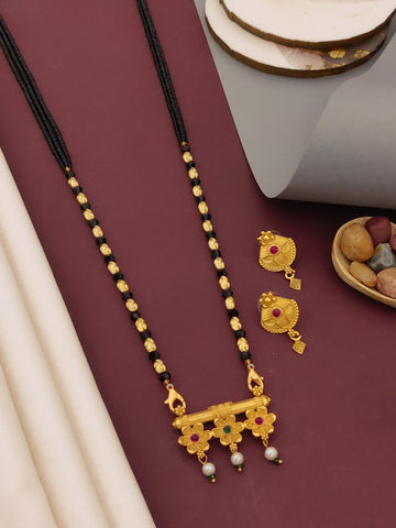 Antique Finish Mangalsutra with Matching Ethnic Earrings (MS119 p -SCD)
