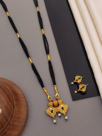 Antique Finish Mangalsutra with Matching Ethnic Earrings (MS120 p-CCD)