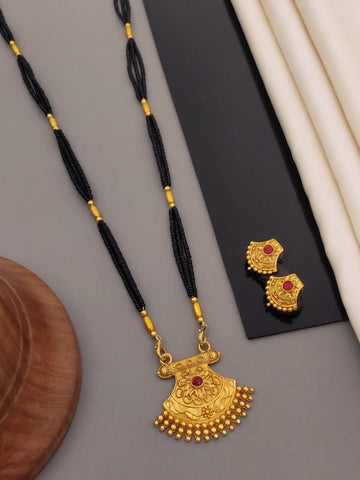 Antique Finish Mangalsutra with Matching Ethnic Earrings (MS12 p-CCD)