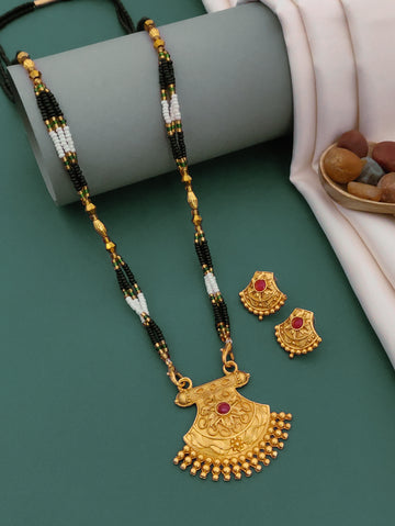 Antique Finish Mangalsutra with Matching Ethnic Earrings (MS12 p -WCD)