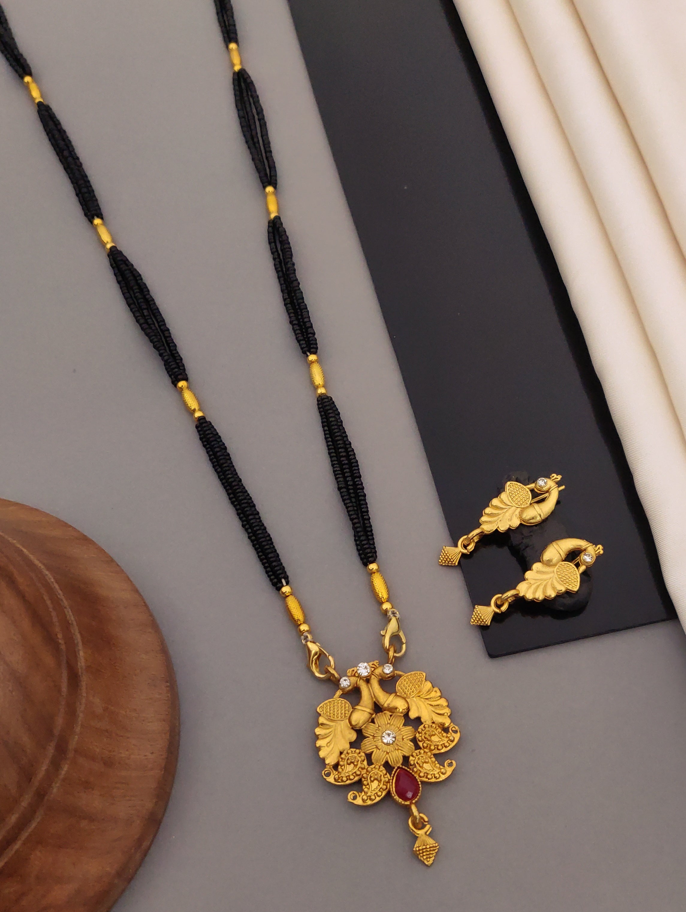 Antique Finish Mangalsutra with Matching Ethnic Earrings (MS13 p-CCD)