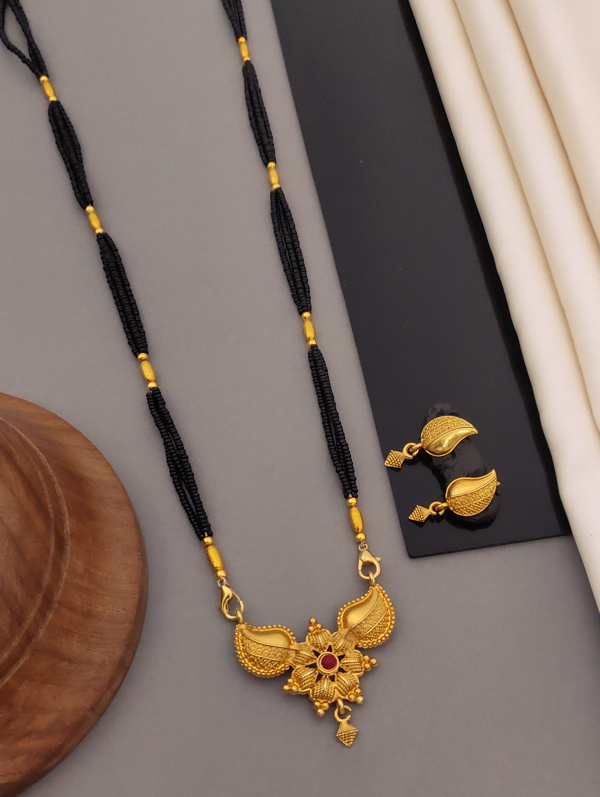 Antique Finish Mangalsutra with Matching Ethnic Earrings (MS14 p-CCD)