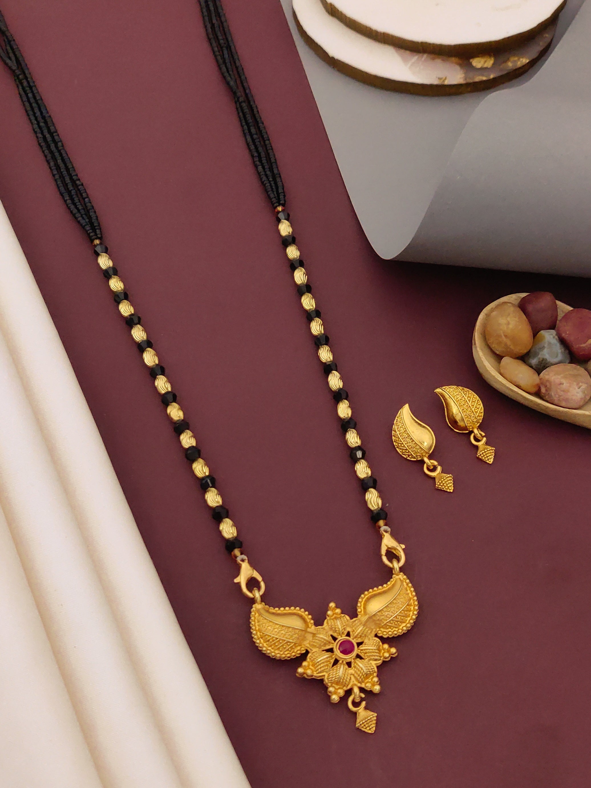 Antique Finish Mangalsutra with Matching Ethnic Earrings (MS14 p-SCD)