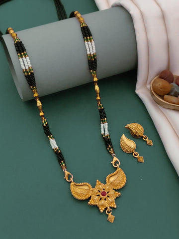 Antique Finish Mangalsutra with Matching Ethnic Earrings (MS14 p -WCD)