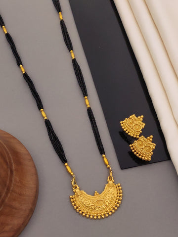 Antique Finish Mangalsutra with Matching Ethnic Earrings (MS1 p-CCD)