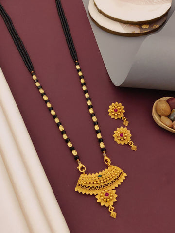 Antique Finish Mangalsutra with Matching Ethnic Earrings (MS21 p-SCD)