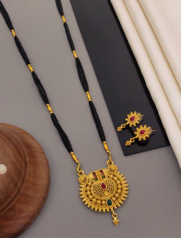 Antique Finish Mangalsutra with Matching Ethnic Earrings (MS22 p-CCD)
