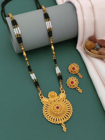 Antique Finish Mangalsutra with Matching Ethnic Earrings (MS23 p -WCD)