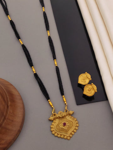 Antique Finish Mangalsutra with Matching Ethnic Earrings (MS24 p-CCD)