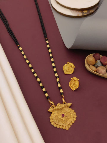 Antique Finish Mangalsutra with Matching Ethnic Earrings (MS24 p-SCD)