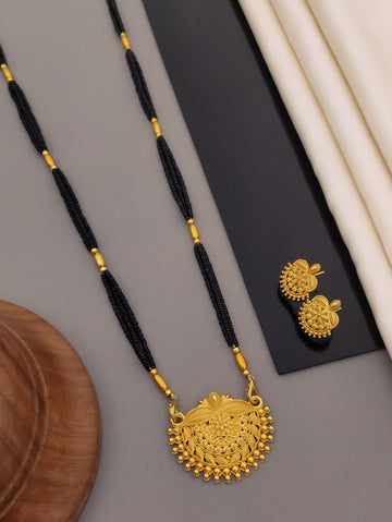 Antique Finish Mangalsutra with Matching Ethnic Earrings (MS25 p-CCD)